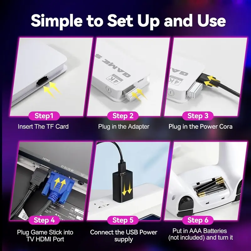 Wireless Retro Game Console – 60K+ Games, 4K, 2 Controllers