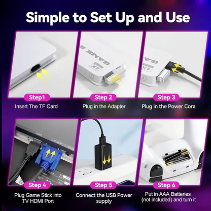 Wireless Retro Game Console – 60K+ Games, 4K, 2 Controllers